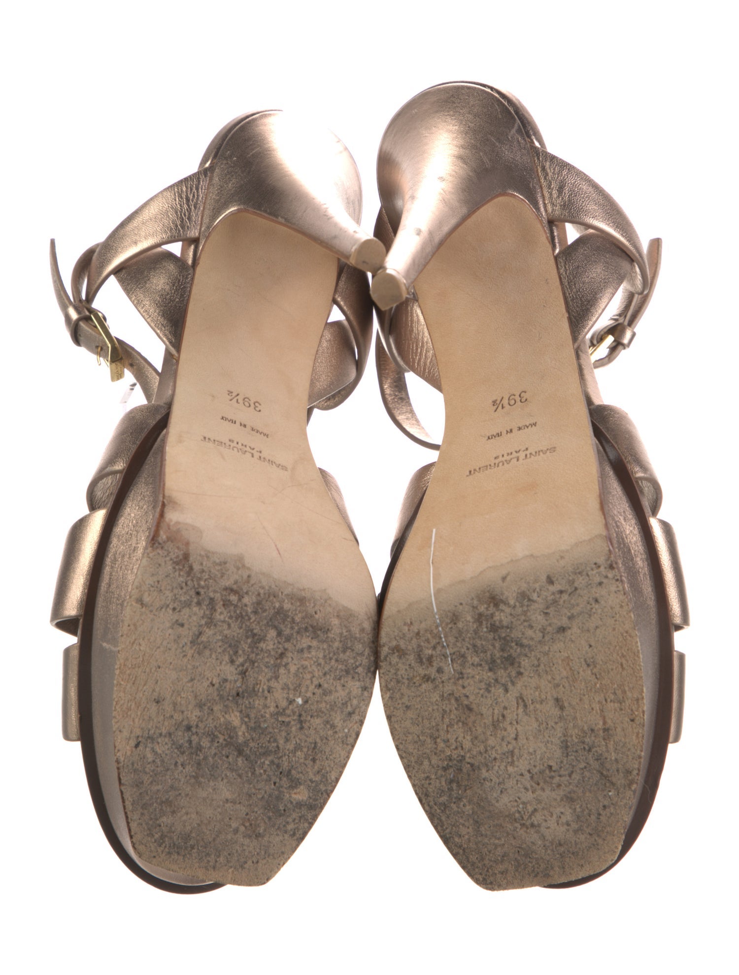 Saint Laurent Leather T-Strap Sandals